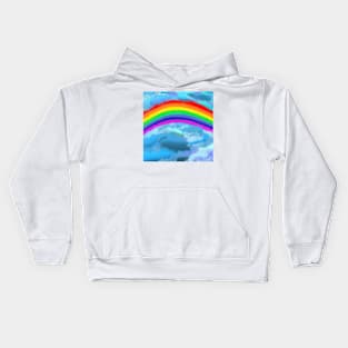 Rainbow Breaking Through Clouds Kids Hoodie